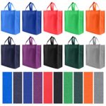 Reusable Grocery Tote Bag Large 10 Pack – 10 Color Variety