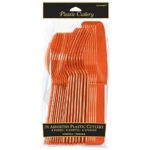 Amscan Assorted Plastic Cutlery | Orange Peel | Pack of 24 | Party Supply – 4546.05