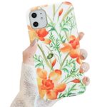 Lapac iPhone 11 Case Orange Flower, Watercolor Poppies Hard Shell iPhone 11 Case 6.1 inch, Full Body Protection, Anti-Scratched & Waterproof, Protective Shockproof Rugged Cover iPhone 11 Case 2019
