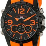 U.S. Polo Assn. Sport Men’s US9057 Black Metal Watch with Orange Rubber Band