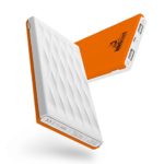 Artix M3 Ultra Compact Premium Quality Coating 10000mAh Portable Charger External Battery Power Bank for Galaxy, iPhone 6s, 6, 6 Plus, 5, iPad, LG G4, HTC, Phones, Tablets and More (White/Orange)