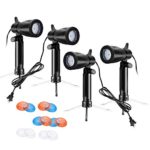 Neewer 4-Pack Table Top Photography Studio LED Lighting Kit with Tripod Base, Orange, Blue and Transparent Color Gel Filters for Photo Studio Product, Toy, Jewelry Shooting