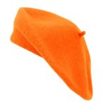 Nollia French Wool Beret Hat for Women in Solid Colors – Orange