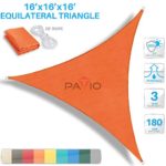 PATIO Paradise 16′ x 16′ x 16′ Orange Sun Shade Sail Triangle Canopy, 180 GSM Permeable Canopy Pergolas Top Cover, Permeable UV Block Fabric Durable Outdoor, Customized Available