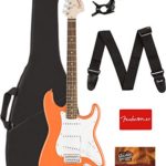 Fender Squier Affinity Series Stratocaster Guitar – Laurel Fingerboard, Competition Orange Bundle with Gig Bag, Tuner, Strap, Picks, and Austin Bazaar Instructional DVD