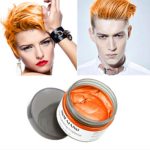 Hair Wax Color Orange Temporary Hair Color Dye Wax for Men Women Kids Hairstyle Cream Halloween Party Cosplay Date