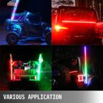 Bestauto Led Whip Lights Orange Color Lighted Whips for UTV 4ft Led CB Antenna 1pc Optic Fiber Off-road Whip Bluetooth App Control LED Whips for Sand Dune Buggy UTV ATV Polaris Accessories RZR Jeep