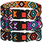 CollarDirect Aztec Dog Collar Adjustable Nylon Tribal Pattern Geometric Pet Collars for Dogs Small Medium Large Puppy (Aztec Sunset, Neck Fit 14″-18″)