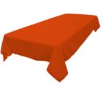 LA Linen Polyester Poplin Rectangular Tablecloth, 60 x 84, Orange