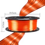 Silk Orange PLA Satin Shiny 3D Printer Filament, 1.75mm Diameter 1kg Spool 2.2lbs Widely Support FDM 3D Printers, with Extra One Bag Filament Sample Gift DO3D