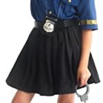Cuteshower Girls Police Officer Costume Cop Uniform for Halloween Dress Up 9-10 Years