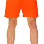 Cakulo Men’s 5 Inch Running Tennis Shorts Quick Dry Athletic Workout Active Gym Training Soccer Shorts with Pockets Liner Neon Orange L