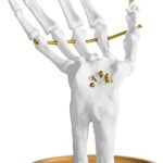 Suck UK Skeleton Hand Ring Holder & Jewelry Stand Earring Organizer & Necklace Holder For Gothic Decor Halloween Decorations & Bedroom Accessories Bracelet Holder & Jewelry Organizer White