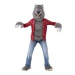Red Werewolf Halloween Kids Costume with Mask, Gloves and Shoes-S