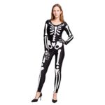 Spooktacular Creations Skeleton Glow In The Dark Bodysuit Halloween Costumes for Women with Skeleton Gloves (Medium)