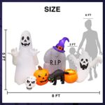 MGparty 8FT Halloween Inflatables Decorations Ghost Cat Pumpkin Outdoor Halloween Decor with Build-in LEDs Blow Up Inflatable for Halloween Party Holiday Indoor Outdoor Garden Lawn Yard Decorations