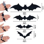 DIYASY Bats Wall Decor,120 Pcs 3D Bat Halloween Decoration Stickers for Home Decor 4 Size Waterproof Black Spooky Bats for Room Decor