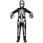 Sicypoty Kids Skeleton Costume Glow in the Dark Halloween Costume for Boys Black 5-7Years