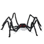 Halloween Spider with Light Up Eyes (LED Lights) Decorations 4 Ft Hairy Spider Prop with Giant LED Red Eyes for Best Indoor/Outdoor/Golf Cart/Wall Halloween Decor