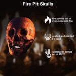 Imitated Human Skull Ceramic, Reusable Halloween Firepit Skull Fire Log, Fire Pits Halloween Decor for Party, BBQ, Bonfire, Campfire, Fireplaces (5PCS)