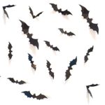 DIY Halloween Party Supplies PVC 3D Decorative Scary Bats Wall Decal Wall Sticker, Halloween Eve Decor Home Window Decoration Set, 28pcs, Black