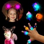 120 Pcs Halloween Glow In The Dark Party Favors Supplies Light Up Headband And Rings Halloween Prizes Halloween Treats For Kids With Earrings, Hair Accessories, Nails ,Glow Sticks Halloween Gifts For Kids