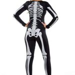 Tipsy Elves Women’s Skeleton Halloween Long Sleeve Bodysuit Costume Size Large