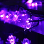 RECESKY 70 LED Spider String Lights – 22.6ft Halloween String Lights, Waterproof Plug in Light for Outdoor, Indoor Decor – Halloween Lighting for Yard, Home, Halloween Party Decorations (Purple)