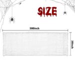 Watayo 500×39 Inch Large Size Halloween Spooky Cloth-Halloween White Scary Creepy Cloth-Windows Doorways Cover Gauze for Halloween Party Haunted House Decor