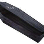 Coffin with Lid Wooden Look Halloween Prop