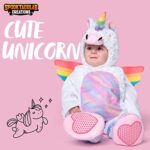 Spooktacular Creations Halloween Baby Cute Unicorn Costume ,Unisex Toddler Onesie Jumpsuit for Halloween Dress Up Party-1218