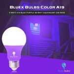 Bluex Bulbs 2 Pack LED A19 Purple Light Bulb – 9W (60Watt Equivalent) – E26 Base LED Purple Bulb, Party Decoration, Porch, Home Lighting, Holiday Lighting, Decorative Illumination (Purple)