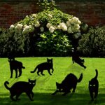 6 Pack Large Halloween Yard Signs Stakes Halloween Black Cat with Green Luminous Eyes Yard Signs Decorations for Outdoor Yard Lawn Garden, Scary Cat Halloween Silhouette for Halloween Decoration