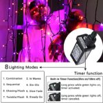 Orange and Purple Halloween Lights, 82ft 200 LED Halloween String Lights with 8 Modes, Waterproof Plug in Orange Purple String Lights for Halloween Party, Garden, Indoor Outdoor Halloween Decorations