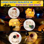 HeyKiddo Halloween Skull Lights, 3 Pack LED Halloween Decoration Lights, Battery Operated Skull for Halloween Decoration & Indoor Haunted House Decor