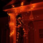 Halloween Decorations Outdoor Spider Web Lights, 80 LED Orange Lights with Giant Plush Spider, Waterproof Spider Lights for Haunted House Porch Yard Window House Decor Scary Party Halloween Theme