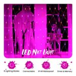 Orange & Purple Halloween Lights, 12.5ft x 5ft 390 LED Halloween Net Lights with 8 Modes, Connectable, Timer, Waterproof Low Voltage Bush Mesh Fairy String Lights for Halloween Party, Halloween Decor