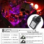 Flacchi Halloween Lights 100 Ft 300 LED String Lights 8 Modes Timer Function Low Voltage Indoor & Outdoor Mini Lights for Holiday Decor, Halloween Decorations Orange Purple