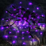 Mchochy Light-up Spider Webs Halloween Decorations, 50” Giant Lighted Spider + 50” Round Lighted Spider Web for Scary Halloween Decorations Outdoor Indoor Yard Home Parties Haunted House Décor