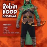 Spooktacular Creations Renaissance Robin Hood Deluxe Men Costume Set Made of Leather for Halloween Dress Up Party (Medium)