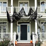 Halloween Decorations Creepy Cloth 79 x 299 Inch, Scary Gauze Doorways Spooky Giant Tapestry for Halloween Party Supplies Decorations Outdoor Yard Home Wall Decor (Black Creepy Cloth)