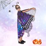 Butterfly Wings Costume for Girls – Halloween Cape Kid with Mask, Head Clips, Antenna Headband