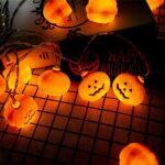 Halloween String Lights, LED Pumpkin Lights – 3D Halloween Decoration Lights, Battert Operated String Lights for Indoor Outdoor Party Bedroom Home Festival Holiday Christmas Décor