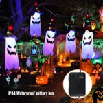 Halloween Lights Outdoor 9.8FT, 5 Glowing Ghost Hat Halloween Decorations Lights, Battery Operated Halloween Decor for Halloween Outdoor, Yard, Tree