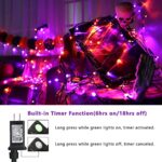 Lomotech Halloween Lights,196ft 600 LED Orange Purple String Lights, Outdoor Twinkle Light String with 8 Modes&Timer Function, Plug-in Halloween Decorative Lights for Home,Trees, Holiday Decorations