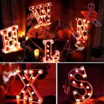 Halloween Decoration Lights, Purple Printed LED Marquee Letters with Orange Lights, Halloween Letter Signs Party Supplies Halloween Centerpieces Boo Table Decor for Home Party, Letter Y