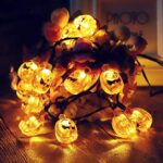 Chris.W Halloween Pumpkin String Lights, 10 Ft 20 LEDs Holiday String Lights, 3D Battery Operated Jack-O-Lantern, Halloween String Lights Decorations for Outdoor Indoor Home Yard Party Decor