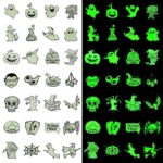 Halloween Temporary Tattoos for Kids, Waterproof Fake Tattoos Stickers, Glow in Dark Tattoos, Halloween Theme Pumpkin Ghost Devil Skull Vampire, Luminous Tattoo Sticker for Halloween Party Supplies Dark Decoration (28 Styles, 140 PCS)