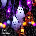 Halloween Lights, 16FT 30 LED Waterproof 3D Pumpkin Bat Ghost Battery Operated String Lights with Timer – 8 Lighting Modes Cute Fairy Light for Window Indoor Outdoor Decor Halloween Party Decorations