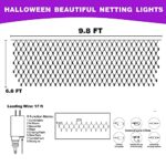 Funpeny Halloween 200 LED Net Lights, 9.8ft x 6.6ft 8 Modes Waterproof Connectable Halloween Christmas Decorations for Outdoor Garden Party Decor (Purple)